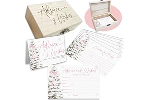 IKFRGN Winter Baby Shower Advice Cards Set, 50Pcs Snowflake Pink Bow Theme Advice For The Parents-To-Be, Wishes For Baby Cards, Advice And Wishes Cards For New Parents, Baby Shower Favors And Decorations-A07