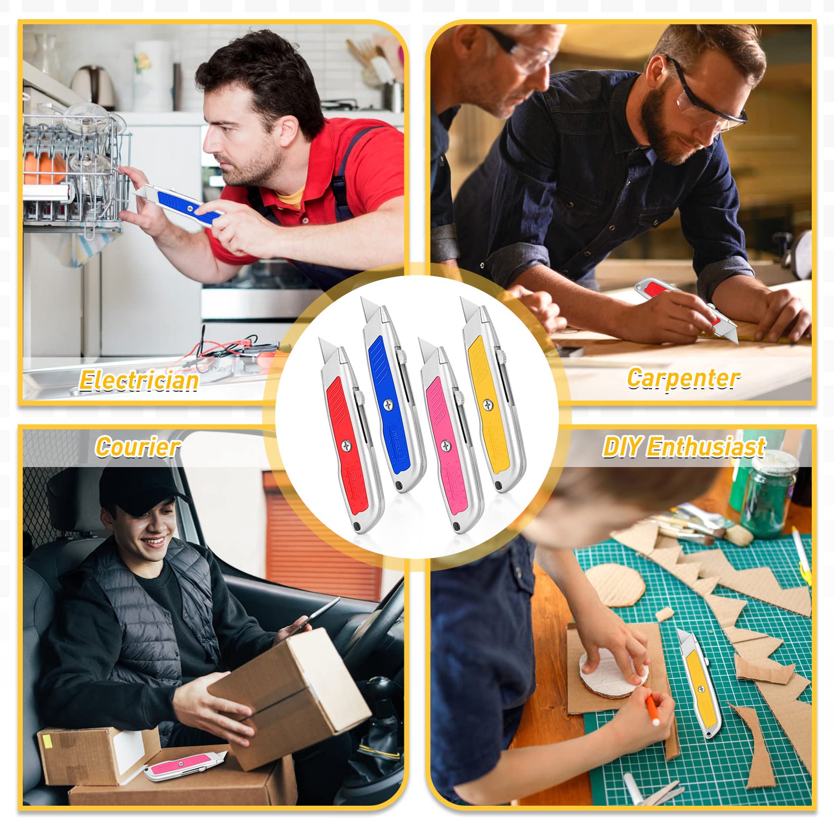 DIYSELF 2 Pack Utility Knife- Box Cutter with