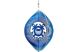 SWEN Products US Coast Guard Swirly Metal Wind Spinner