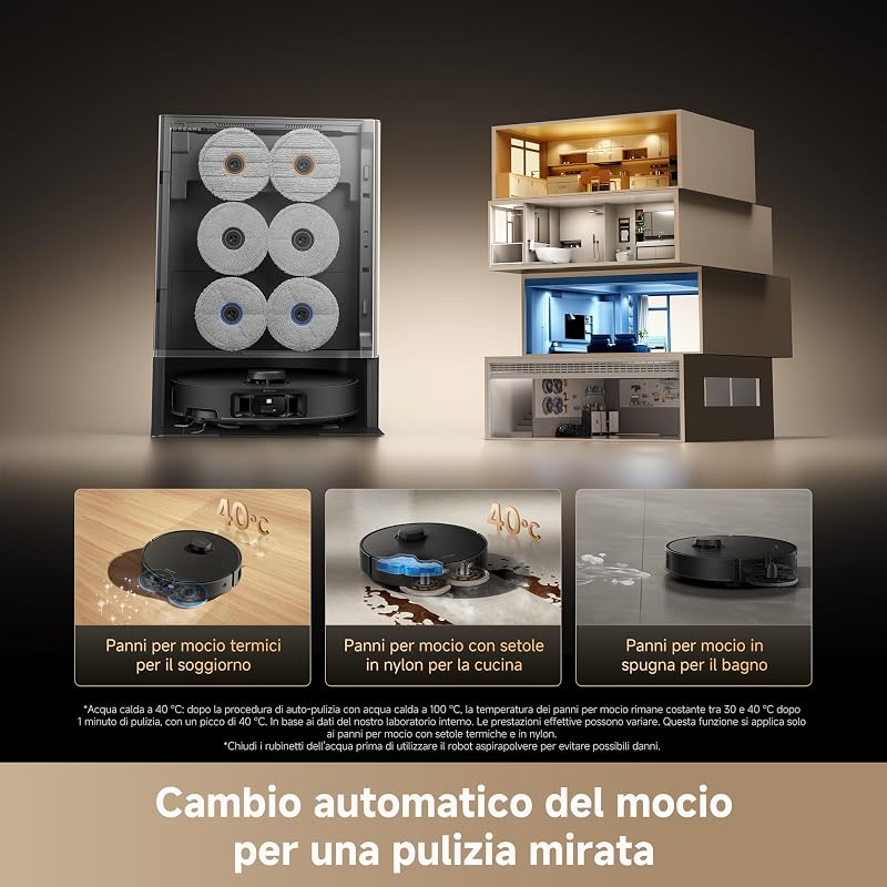 Matrix10 Pro Robot Aspirapolvere Lavapavimenti, Aspir. 30.000 Pa