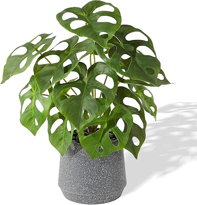 LUWENER Artificial Monstera Plant in Pot 36cm Faux Green Decor
