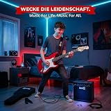 RockJam Electric Guitar Kit with Amp Bag Whammy Strap Spare Strings Lessons view 7