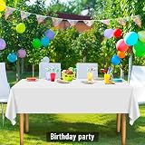 PLULON White Tablecloth 15 Pcs 137 x 274 cm PEVA Plastic Rectangular view 4