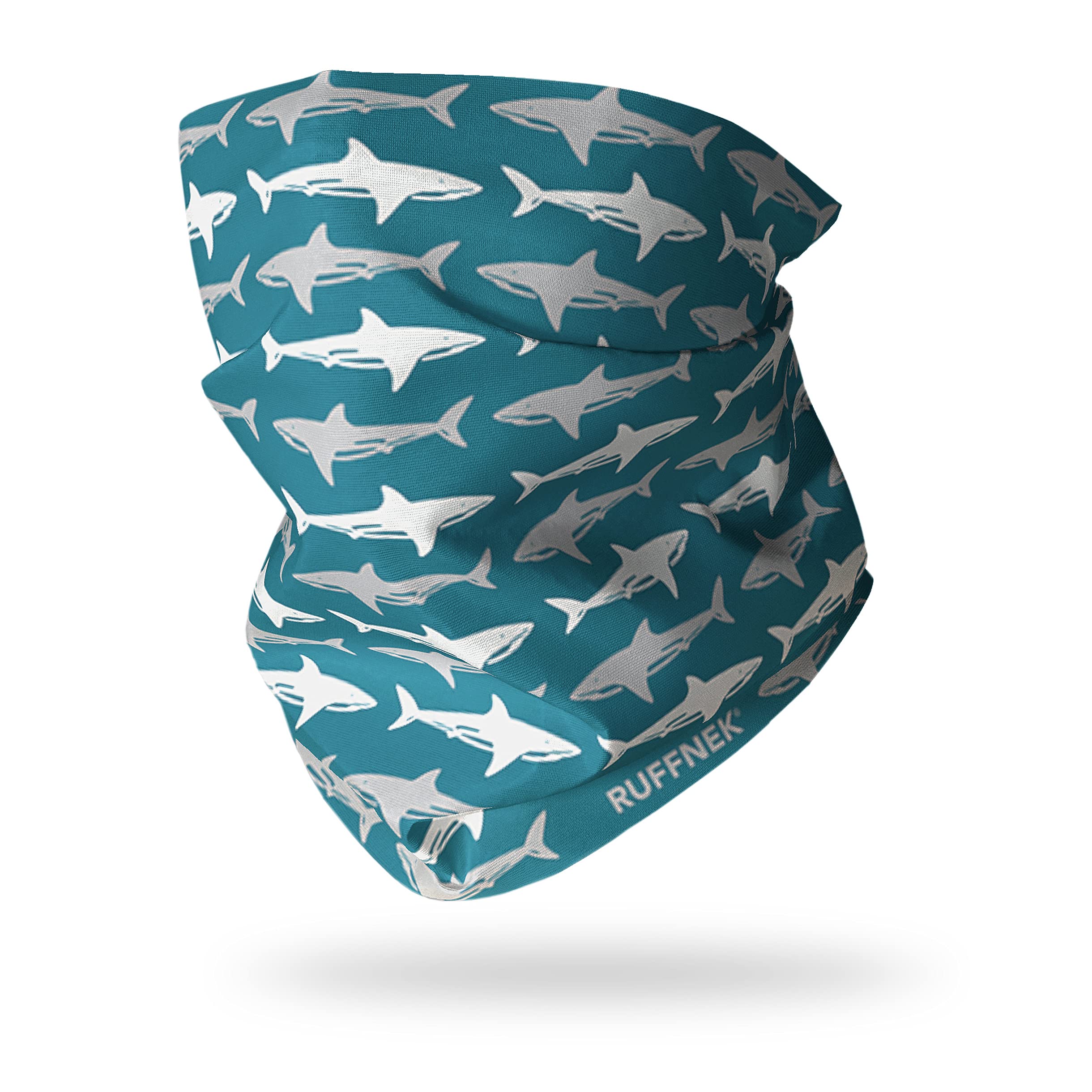 Ruffnek SHARK PATTERN - Multifunctional scarf/neck warmer, Snood tube for Men, Women, Children - One Size