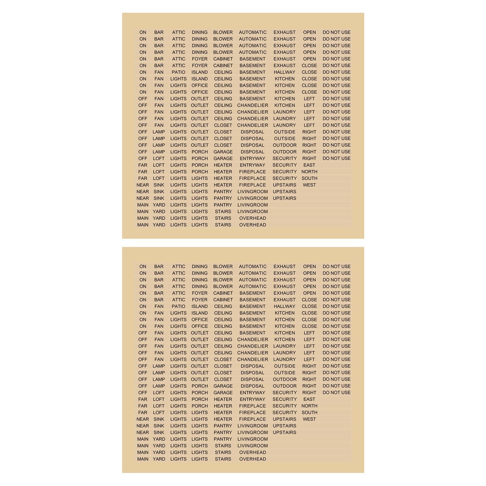 YINETTECH 500Pcs Light Switch Label Sticker Clear Transparent with Text Includes 40 Blank Labels for Home Kitchen Bathroom Office School Stickers 22.1x20.6cm