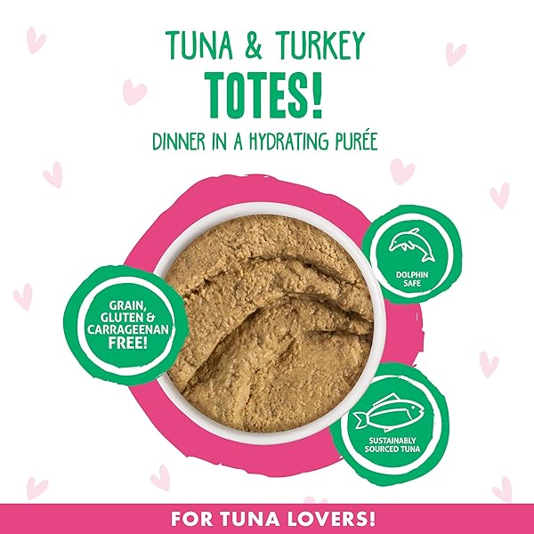 WERUVA B.F.F. PLAY – BEST FELINE FRIEND PATÉ LOVERS, AW YEAH!, TUNA & TURKEY TOTES! WITH TUNA & TURKEY, 3OZ POUCH (PACK OF 12)