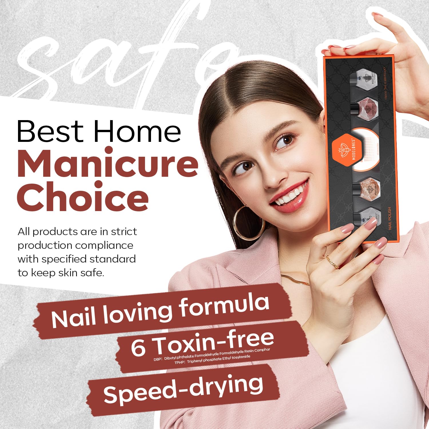 modelones Nail Polish Set 3 Colors Brown Glitter Mini Nail Polish Kit with Top and Base Coat & Remover Pad Fall Winter Nail Polish Finger Nail Polish Bulk Manicure Diy Nail Art Salon Home - Image 8