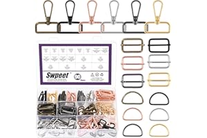 Swpeet D Ring Swivel Lobster Clasp Roller Pin Buckles for DIY Crafts