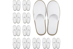BERGMAN KELLY - Spa Slippers - Disposable Indoor House Slippers - Closed Toe House Shoes for Men & Women - Value Pack Hotel Indoor Shoes for Guests - Washable & Reusable for Travel & Wedding