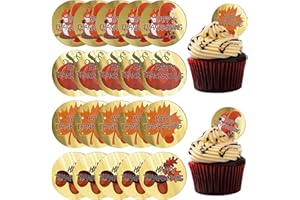 LLCHUNYUN 20Pcs Fall Cupcake Toppers Thanksgiving Cake Picks Squirrel Maple Leaf Chestnut Pumpkin Cupcake Toppers for Thanksgiving Party Decorations