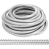Yaocom 3/4 Inch Metal Flexible Conduit 50 ft, Galvanized Reduced Wall | Outdoor Electrical Wiring, Corrosion Resistant Steel, Industrial Flex Tubing for Cable Protection