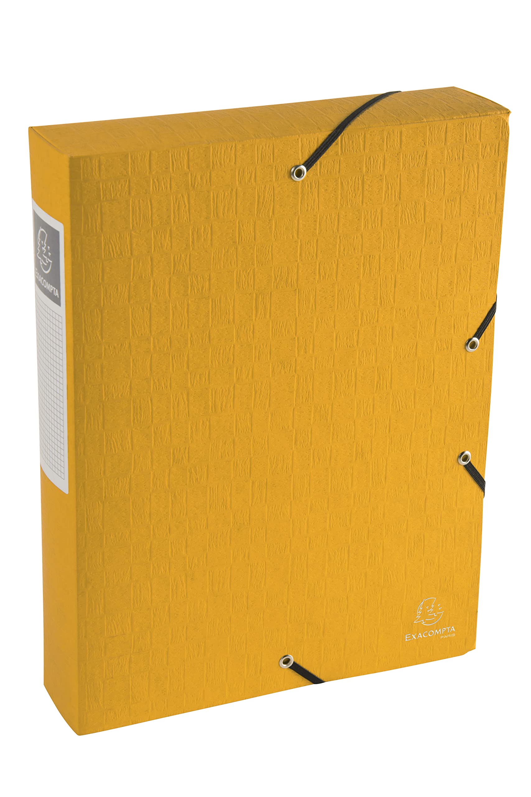 Exacompta - Ref. 50910E - 1 filing box with Scotten rubber bands - embossed glossy card 600g/m2 - spine 6 cm - dimensions 25 x 33 cm - for A4 documents - random color - delivered assembled