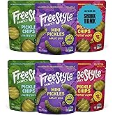 Freestyle Snacks - Pickles In A Pouch - Variety Pack (3.5oz, 6 Pack) | All Natural, Fresh-Packed Deli-Style Pickles - Non-GMO, Kosher, Gluten-Free, Low Calorie &amp; Low Carb, Guilt-Free Snacks