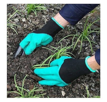 istore Garden genie gloves with built in claws for digging planting nursery plants, Garden gloves easy to dig and plant safe for rose pruning - 1 Pair