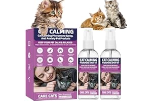 KODASNY Cat Calming Spray Cat Deterrent Spray Pheromone Spray Kit Feline Calm Pheromones Vet Recommended Drug-Free Anxiety Relief for Multi-Cat Homes,Stops Scratching 60-Day (2 * 60 mL)