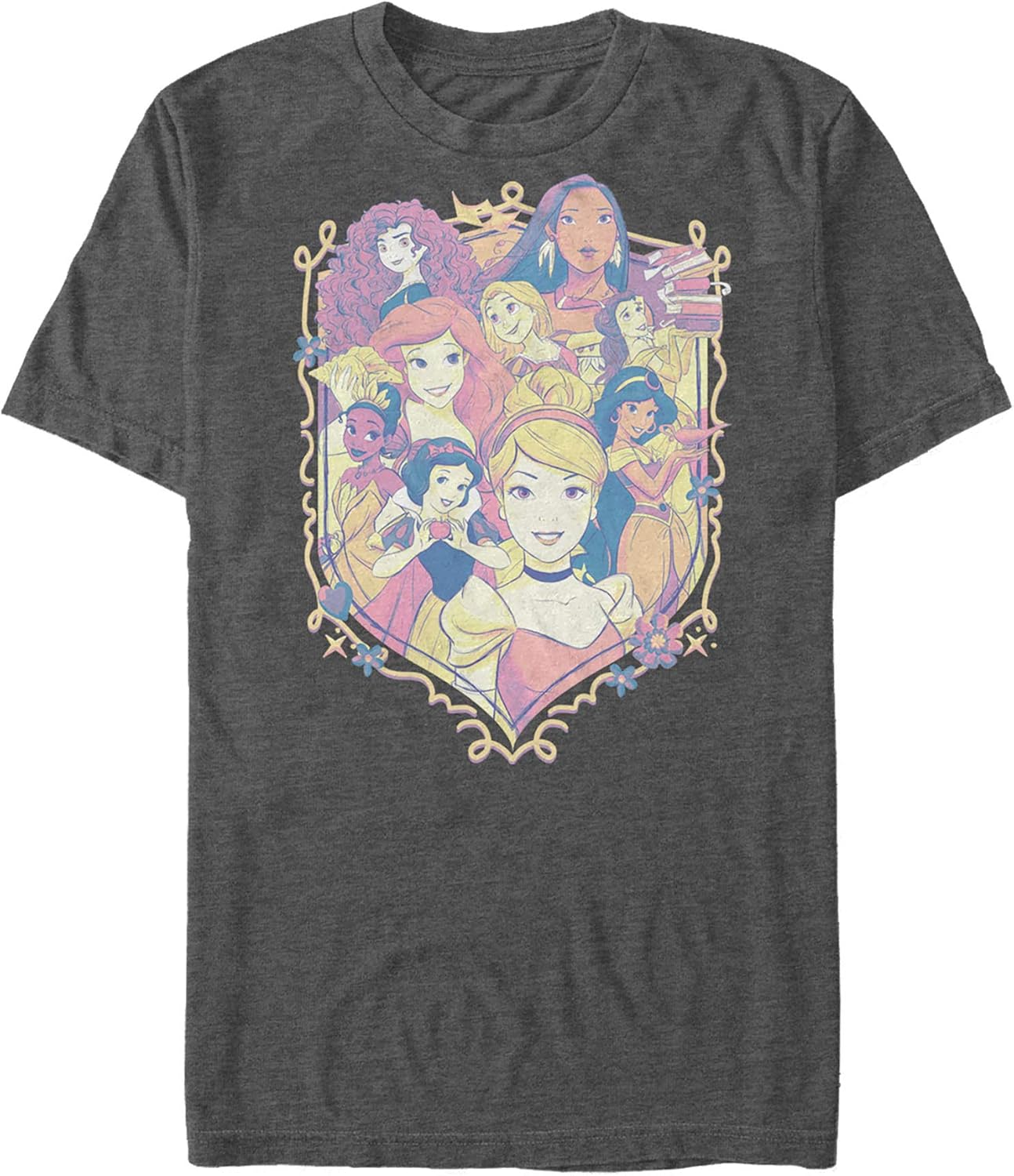 Men's Disney Princesses Collage Emblem TShirt Clothing