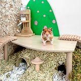 Niteangel Hamster Play Wooden Platform Burlywood Wave 7" Height view 4