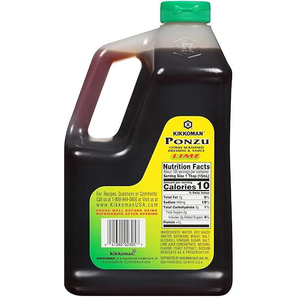 KIKKOMAN PONZU LIME PLASTIC FS BOTTLE, 64 FL OZ