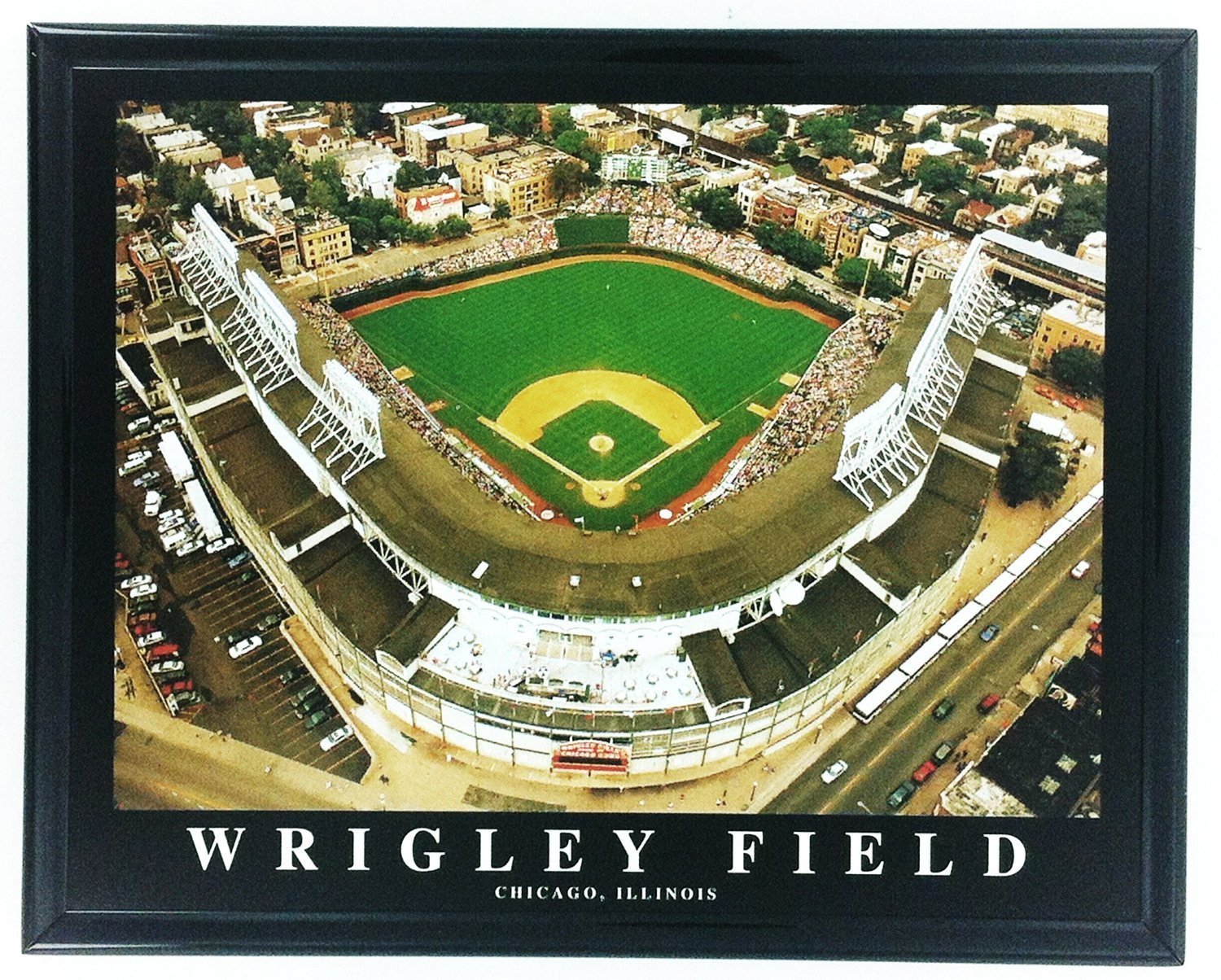 MLB Framed Baseball Chicago Cubs Wrigley Field Baseball Stadium Wall Art F7537A Wall Art Posters
