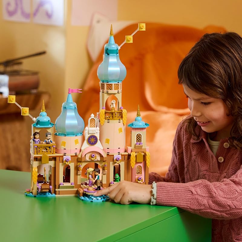 ǀ Disney Princess Rapunzels Schloss - Ausstellungsmodell mit 4 Mini Puppen, Pascal Figur und Zubehör - Geburtstagsgeschenk für Mädchen ab 6 Jahren und Fans von Rapunzel - Neu verföhnt - 43297