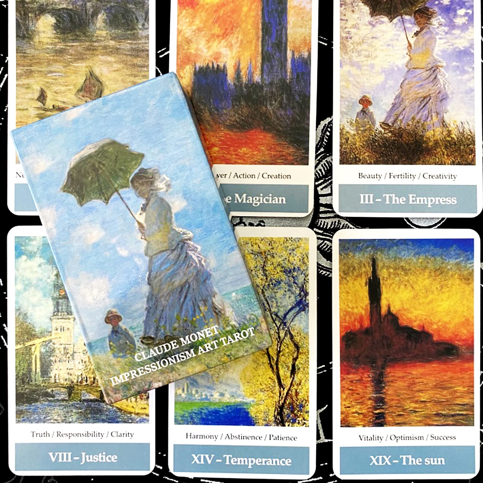 Atesswy Claude Monet Impressionism Art Tarot Deck - 78 Tarot Cards with Guidebook