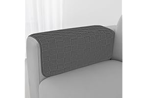 Foxdecor Fuzzy Couch Arm Covers Recliner Arm Covers, Arm Chair Covers Set of 2, Non-Slip Chair Arm Covers, Arm Rest Cover for Sofa, Armchair Slipcovers Couch Arm Protector (Grey 20x20 inch)