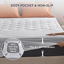 Bedsure King Mattress Pad - Quilted Fitted Mattress