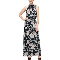 slim fit dress slacks Women's Pleated Maxi Dress V Neck Long Sleeve Floral Print Ribbon Waist –  The Hills Nashville main image 1