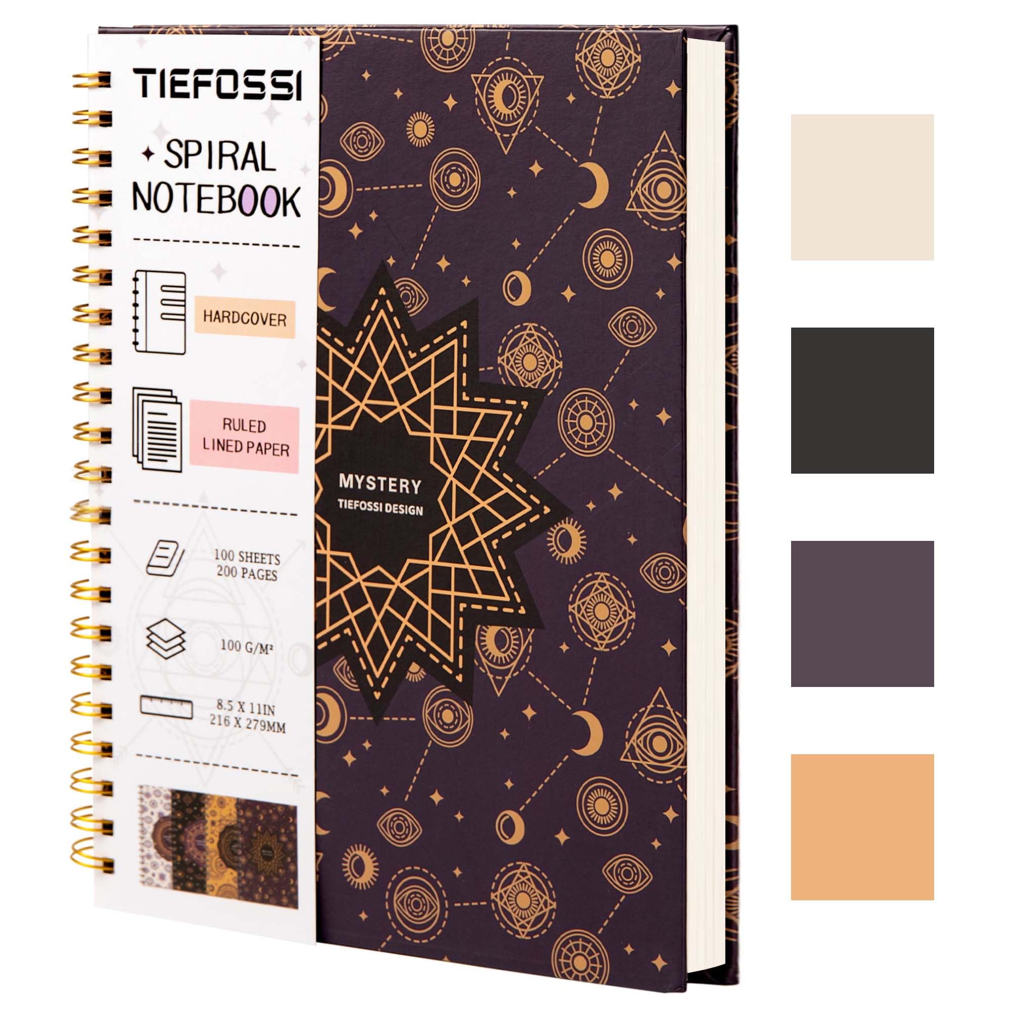 TIEFOSSI Spiral Notebook Journal, Large College Ruled/Line Spiral Notebook 216 X 297mm, Wirebound Office Journal, A4 Letter Notebook for Work Study, 100gsm Thick Paper,100 Sheets 200 Pages — image 1