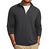 JMIERR Mens Quarter Zip Shirt Ribbed Casual Lightweight Golf T Shirts Long Sleeve Athletic Workout Pullover Muscle Tee
