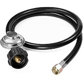 3.5 Feet Propane Regulator and Hose for LP Gas Grill BBQ Fire Pit Heater | Universal grill regulator replacement for LP gas grill heater fire pit table with QCC1 Type 1 and 3/8 Inch female flare