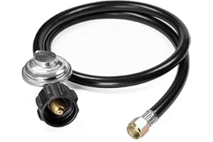 DOZYANT 3.5 Feet Propane Regulator and Hose Universal Grill Regulator Replacement Parts, QCC1 Hose and Regulator for Most LP Gas Grill, Heater and Fire Pit Table