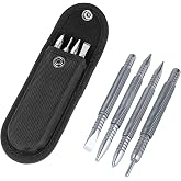 BESTNULE 4-Piece Nail Setter Dual Head Nail Set &amp; Dual Head Center Punch &amp; Hammerless Cold Chisel &amp; Hinge Pin Remover Punch Set, Nail Setter Features 1/8-in, 3/32-in, 3/16-in, 1/16-in, 5/16-in, 1/8-in