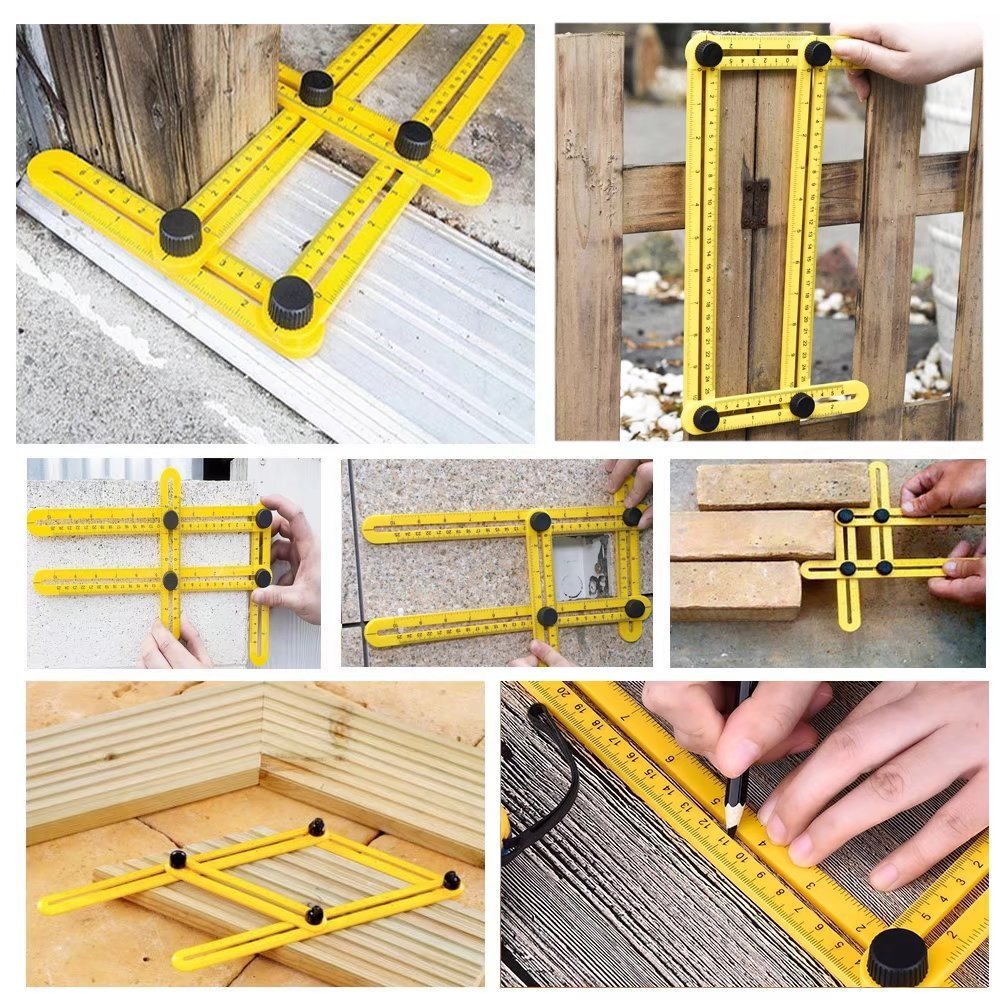 Multi Angle Measuring Ruler, Ultimate Template Tool Angle Measurement Tool for Craftsmen, Builders & Handymen