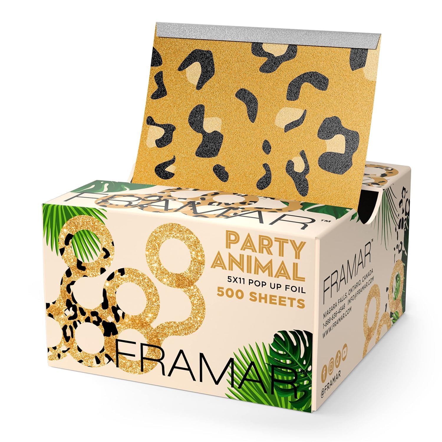 Framar Party Animal Hair Foils For Highlighting - Pop Up Hair Foil For Hair Highlighting, Highlight Foils For Hair, Aluminum Foil Sheets, Salon Foils For Hair Stylist, Non Slip 500 Pop Up Foil Sheets