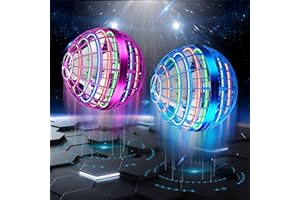 Groparer 2023 Flying Ball Toys，Floating Ball Toy, Floating Orb Fly Ball Toy, Magic Flying Orbs Led Lights Infinity Boomerang Soaring Orb Ball Drone Flying Toys Gift for Kids (Pink+Blue)