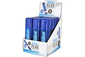 Turbo Blue 18 ml Butane Fuel Refill for Torch Lighters (Display of 12)