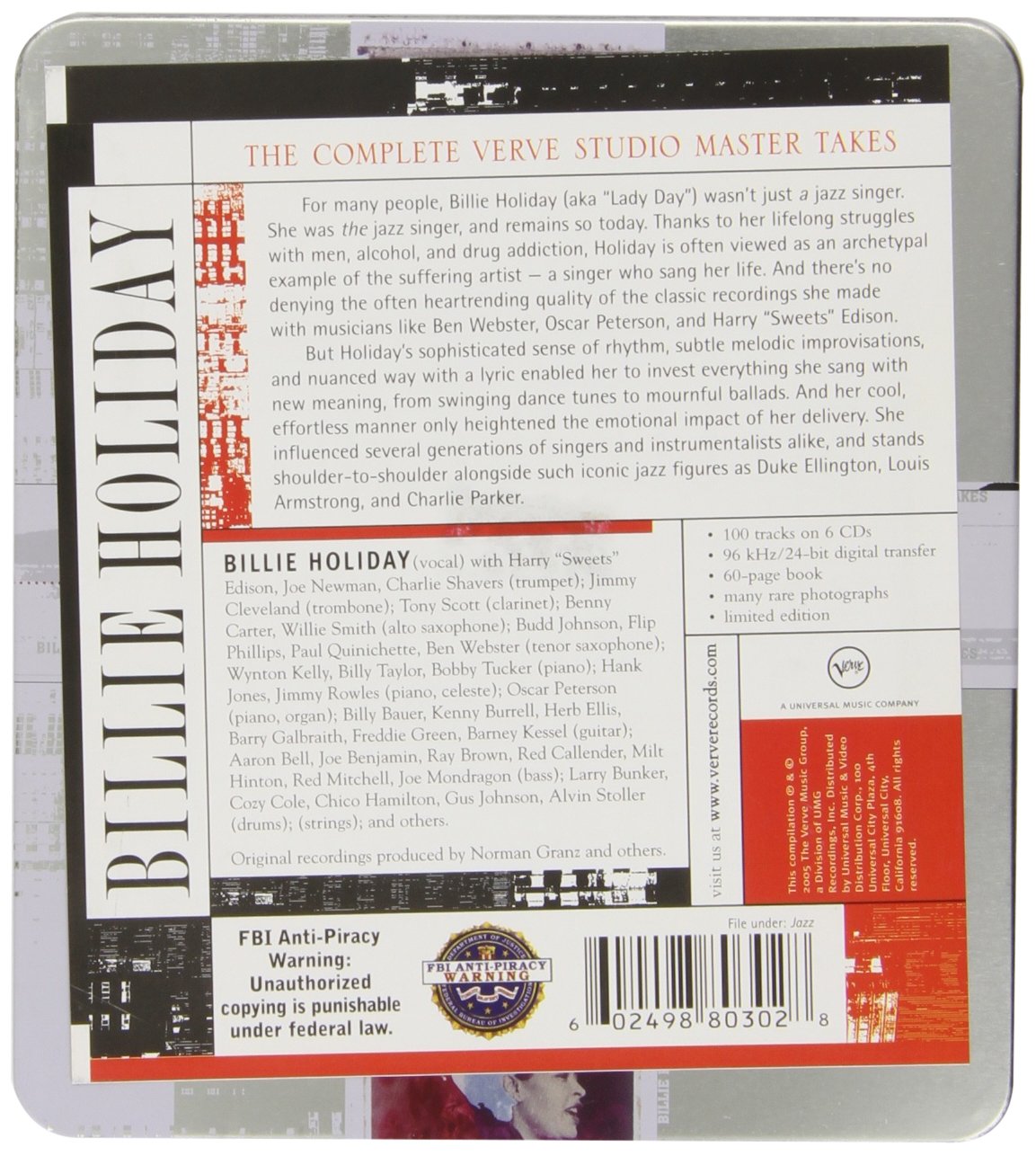 The Complete Verve Studio Master Takes Holiday Billie Amazon De Musik