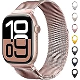 Original Stainless Steel Mesh Loop Compatible with Apple Watch 38mm 40mm 41mm 42mm 44mm 45mm 46mm 49mm Women Men, Magnetic Clasp Replacement for iWatch Bands Series 11 10 9 8 7 6 5 4 Ultra SE 3 2 1