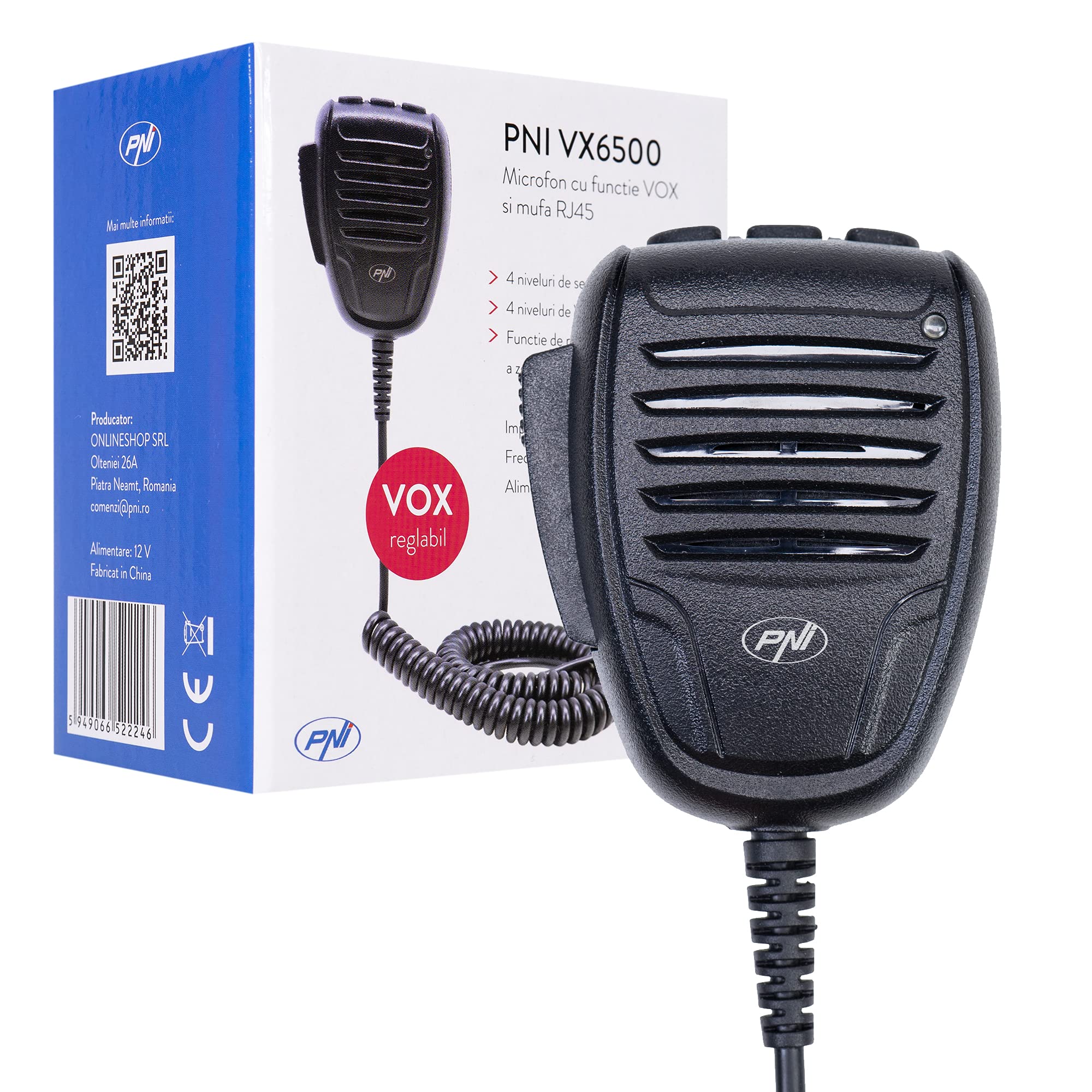 PNI VX6500 microphone with VOX function, with RJ11 jack, for CB radio CB HP 6500 HP 7120