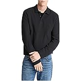 Vince Mens Basket Weave Long Sleeve Polo