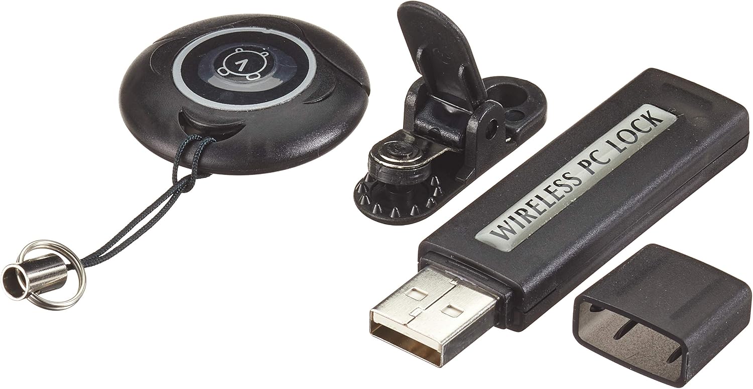 Premium Cord USB Wireless PC Lock, Black