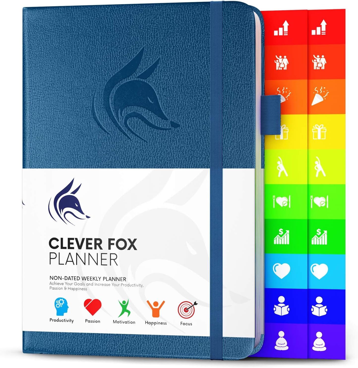 Clever Fox Planner - Undated Weekly & Monthly Organizer Journal for Productivity Time Management & Goals - A5 (Mystic Blue)