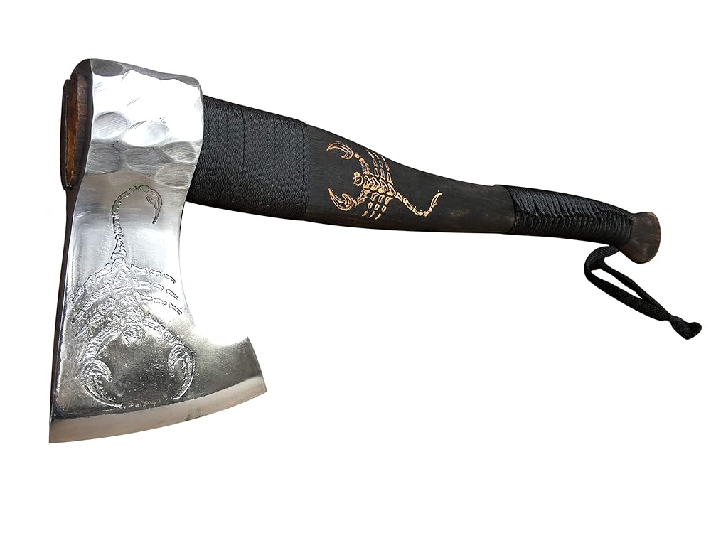 Hand Viking axe steel handmade hatchet axe with leather case