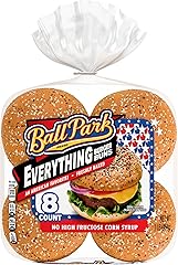 Ball Park Everything Burger Buns, 8 count, (2.0 oz each), Pre-sliced Hamburger Buns, 16 oz Bag