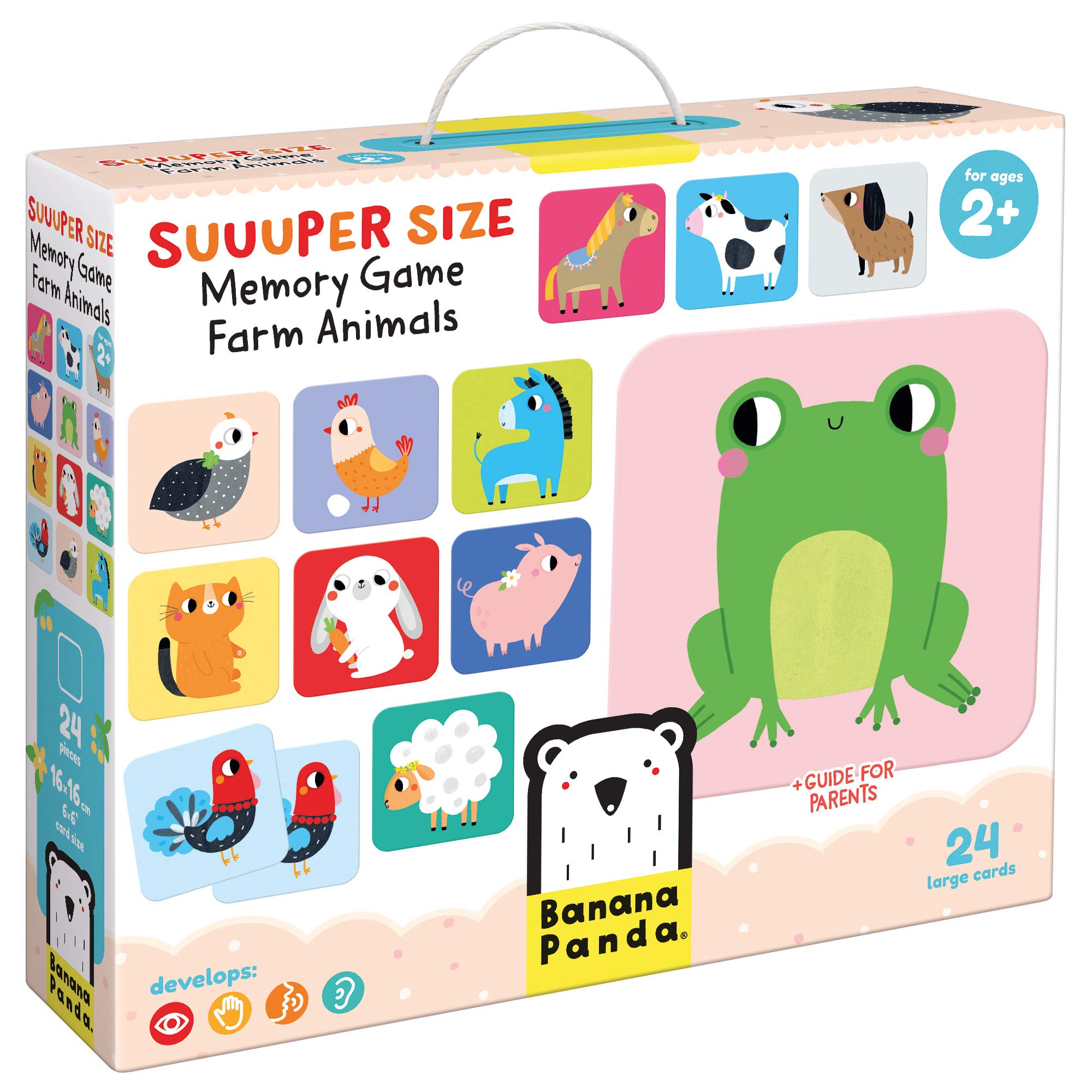 Banana Panda - Suuuper Size Memory Game Farm Animals - Educational Assignment Activity for Children from 2 Years and Above