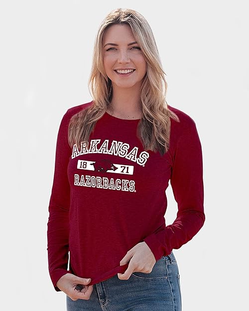 Arkansas Razorbacks Women's Long Sleeve T-Shirt Athletic Team Color, Large