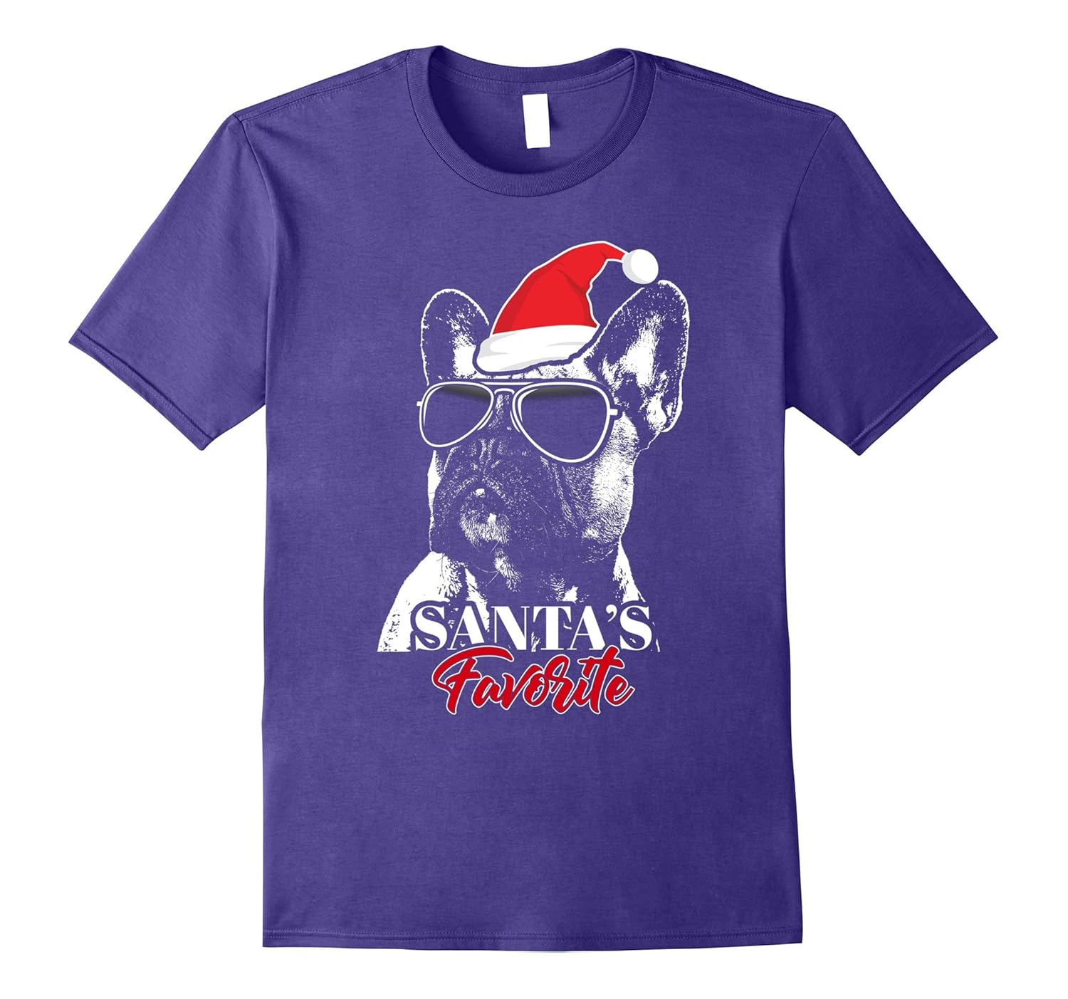 French Bulldog Santa's Favorite Funny Christmas T-Shirt-ANZ