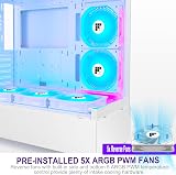 FOIFKIN F1 ATX Mid-Tower Case with 6 ARGB PWM Fans White view 4
