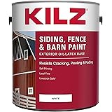 KILZ Exterior Siding, Fence, and Barn Paint, White, 1-gallon